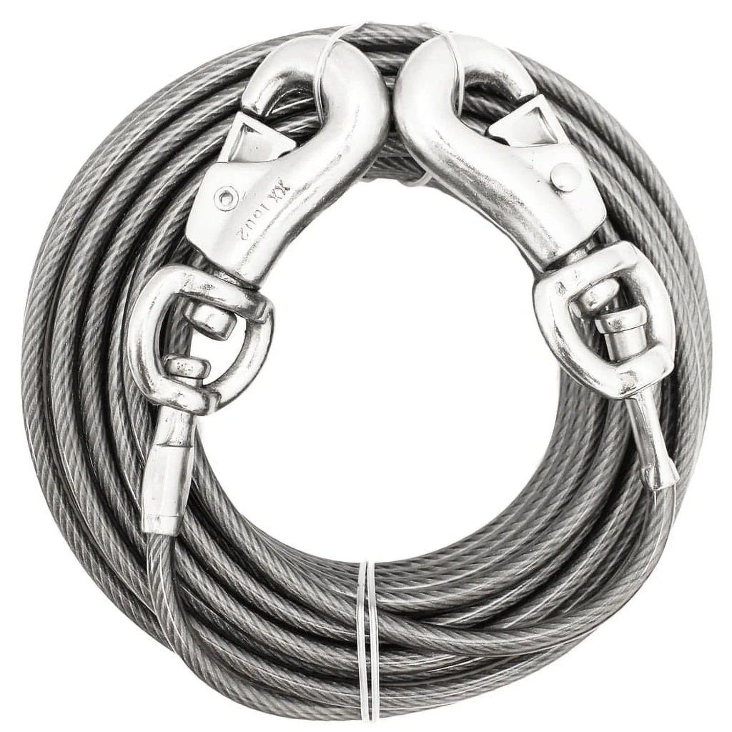 Boss Pet Super Beast XXL Dog Twin-Swivel Vinyl Coated Tie-Outs 40ft Up 250lbs