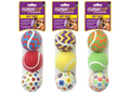 Assorted Pattern Tennis Balls Set for Dogs – 3 Pack