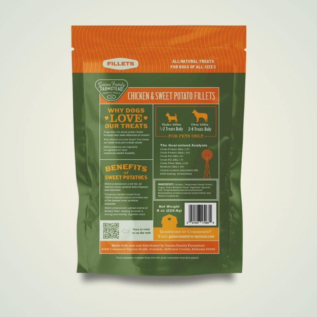 Soft Chicken & Sweet Potato Fillets Dog Treats