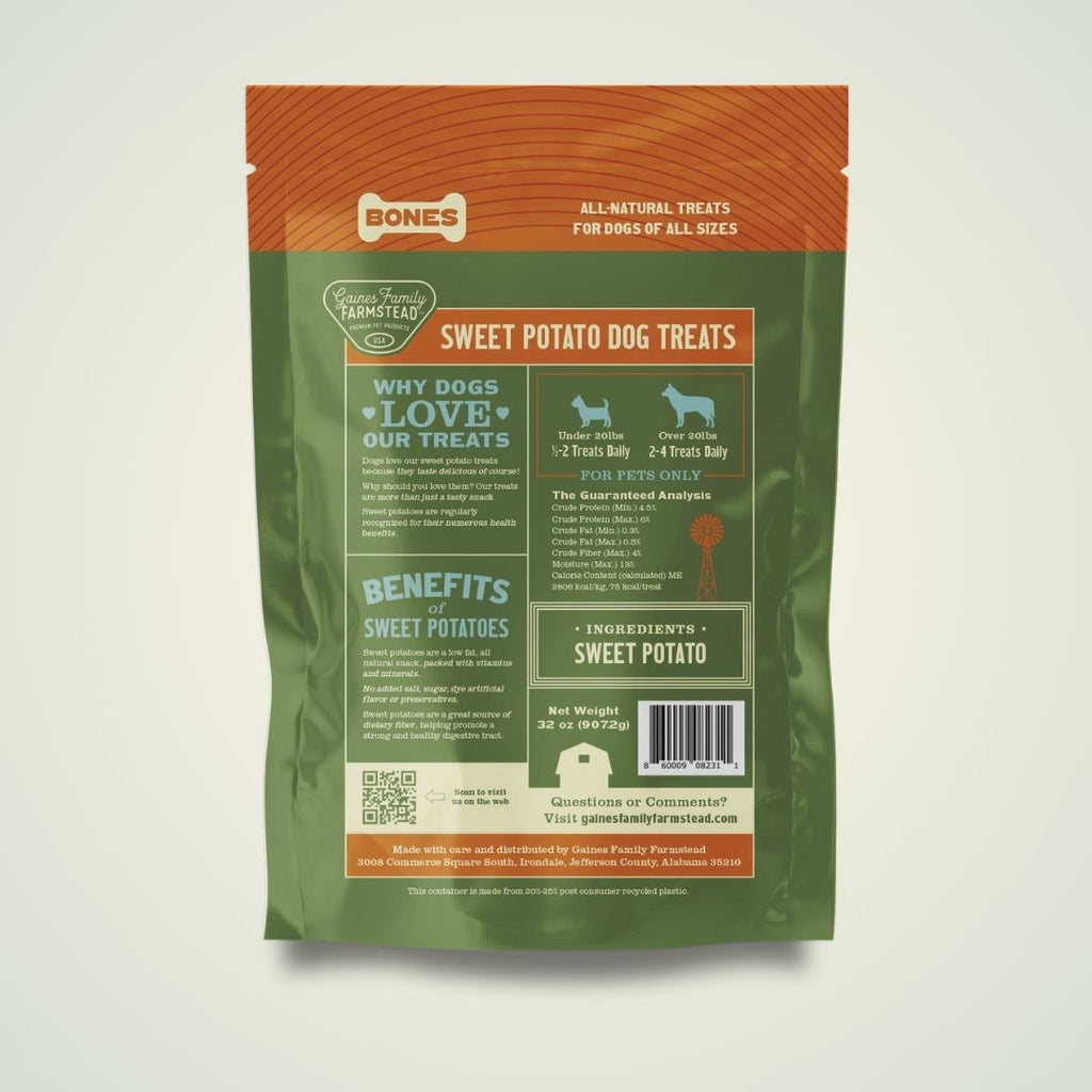 Sweet Potato Bone Dog Treat – Single Ingredient, Soft Chew