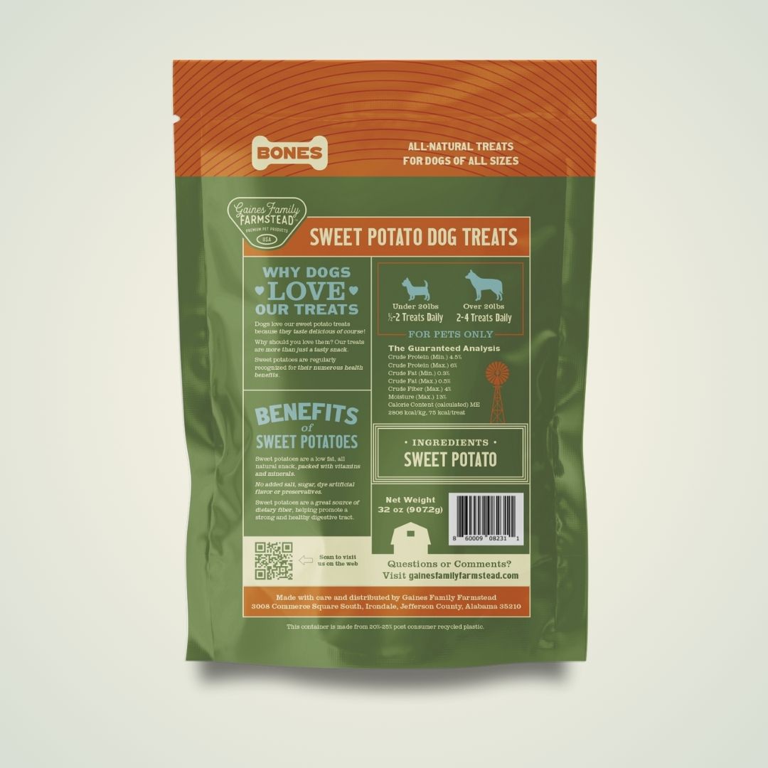 Sweet Potato Bone Dog Treat – Single Ingredient, Soft Chew