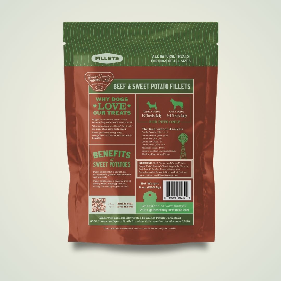 Beef & Sweet Potato Fillets Dog Treats