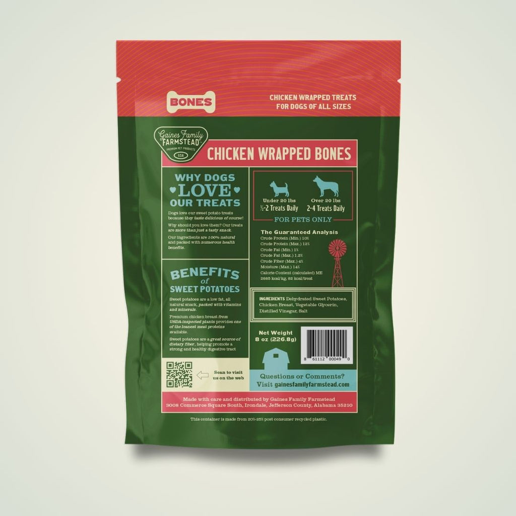 Sweet Potato & Chicken Breast Bones Dog Treats
