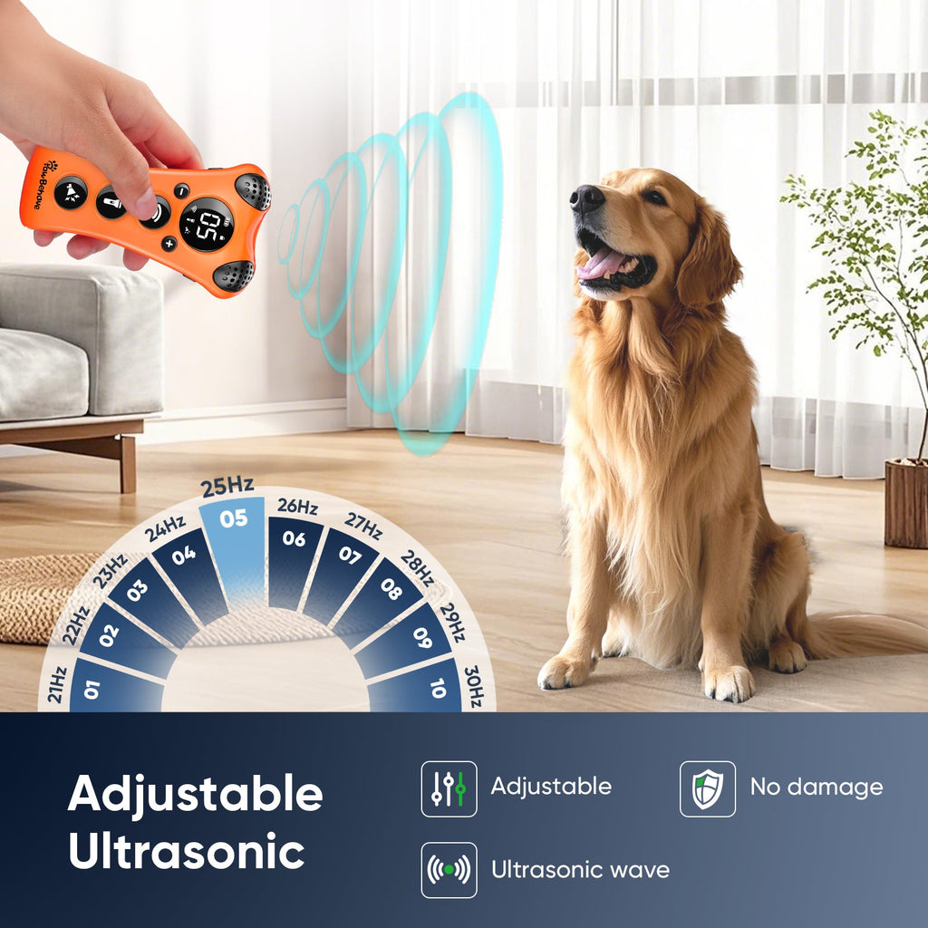 PawBehave Adjustable Ultrasonic Dog Trainer with LED Flashlight