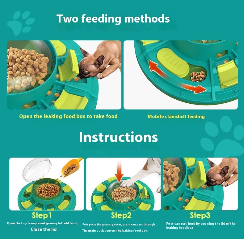 Dog Slow Feeder Puzzle Toy with Treat Dispenser