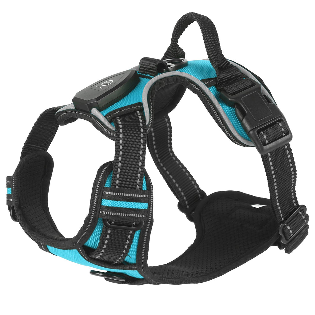 Rechargeable LED Dog Harness with Reflective Stitching