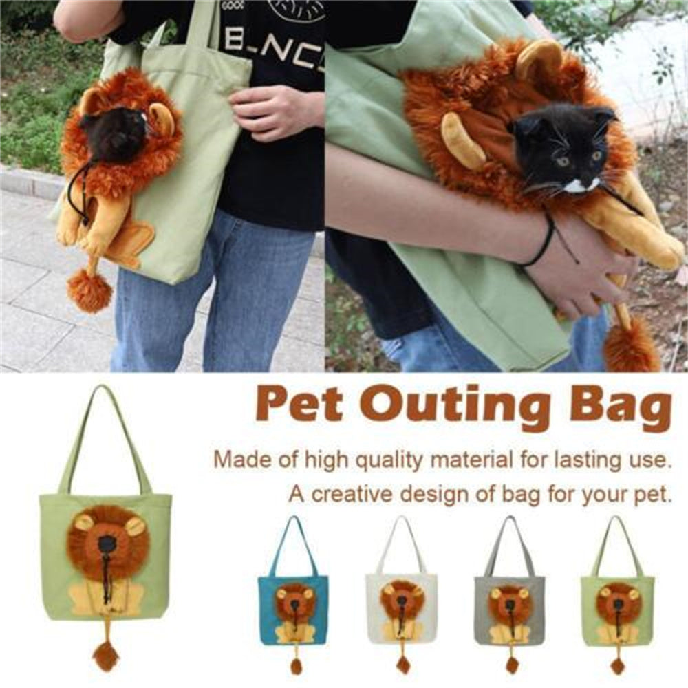 Lion Design Canvas Pet Carrier for Small Dogs and Cats