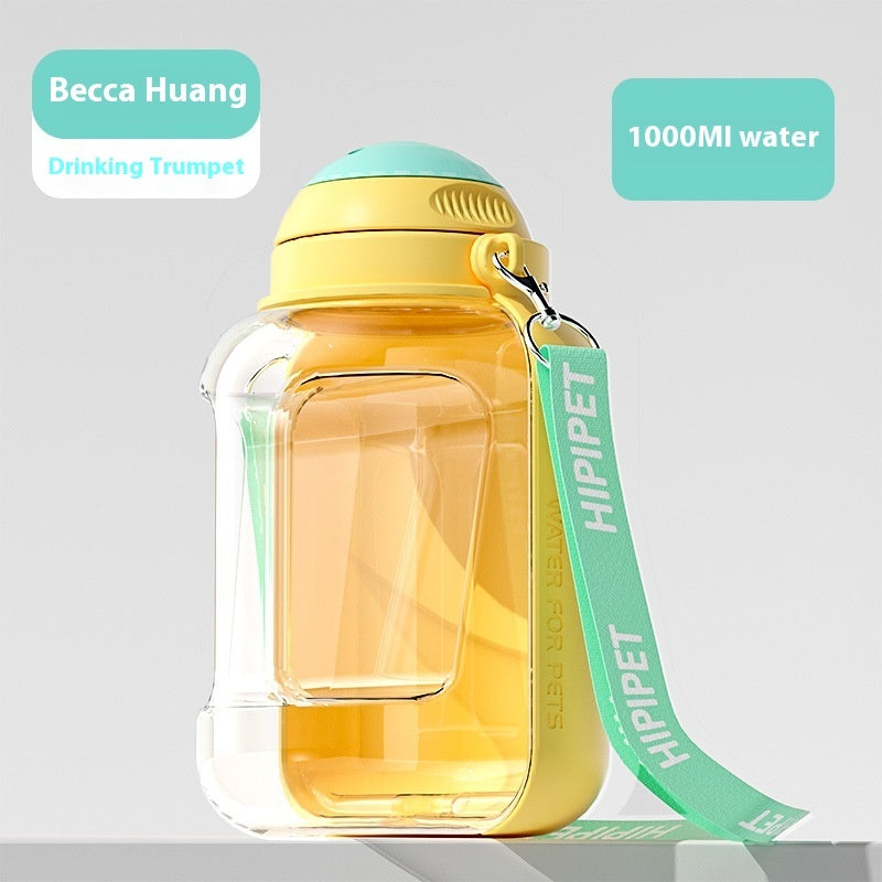 2-in-1 Dog Water Bottle and Food Container, 1000ml Capacity