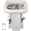 17.7" Cat Tree with Scratching Pad and Play Balls, Gray