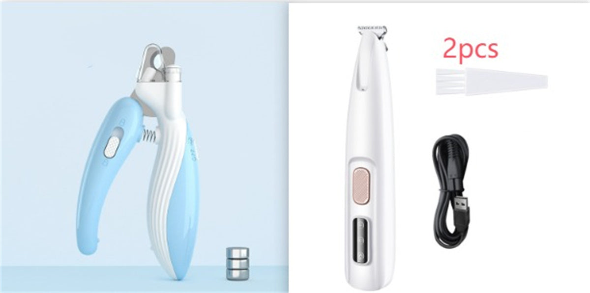 Dog Paw Trimmer with LED Light and Smart Display, White