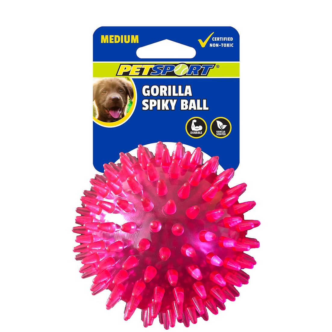 Gorilla Spiky Ball Dog Toy, 2.8" for Small to Medium Dogs