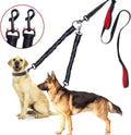 Double Dog Leash with Waist Belt and Reflective Stitching
