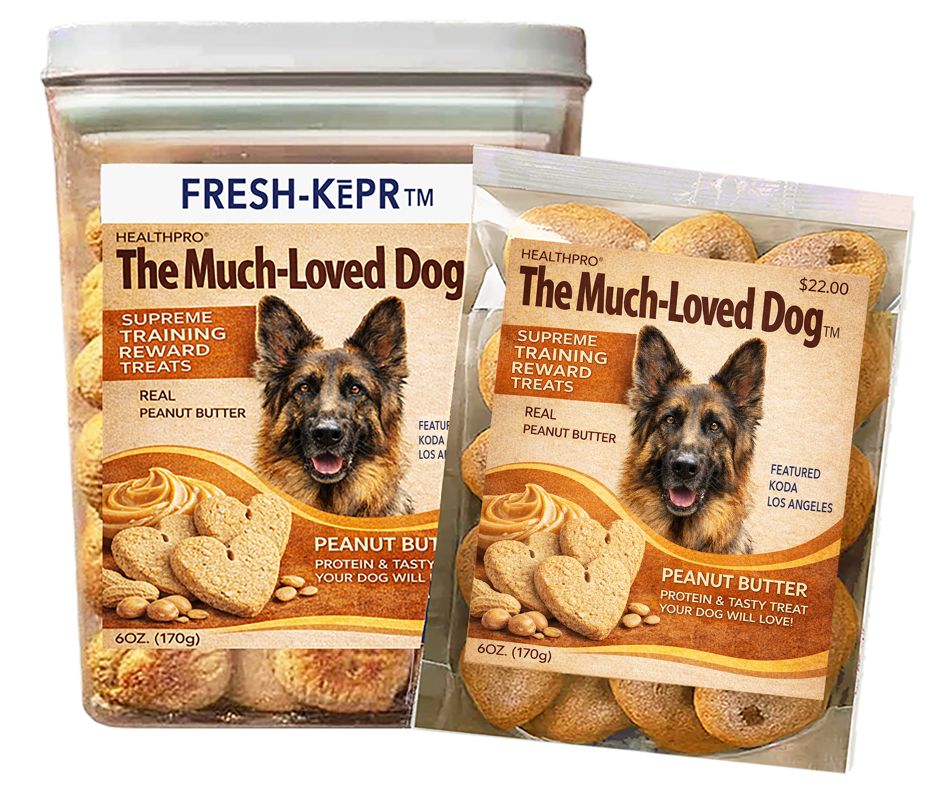 Dog Training Treats with California Peanut Butter, Fresh-Keeper Canister