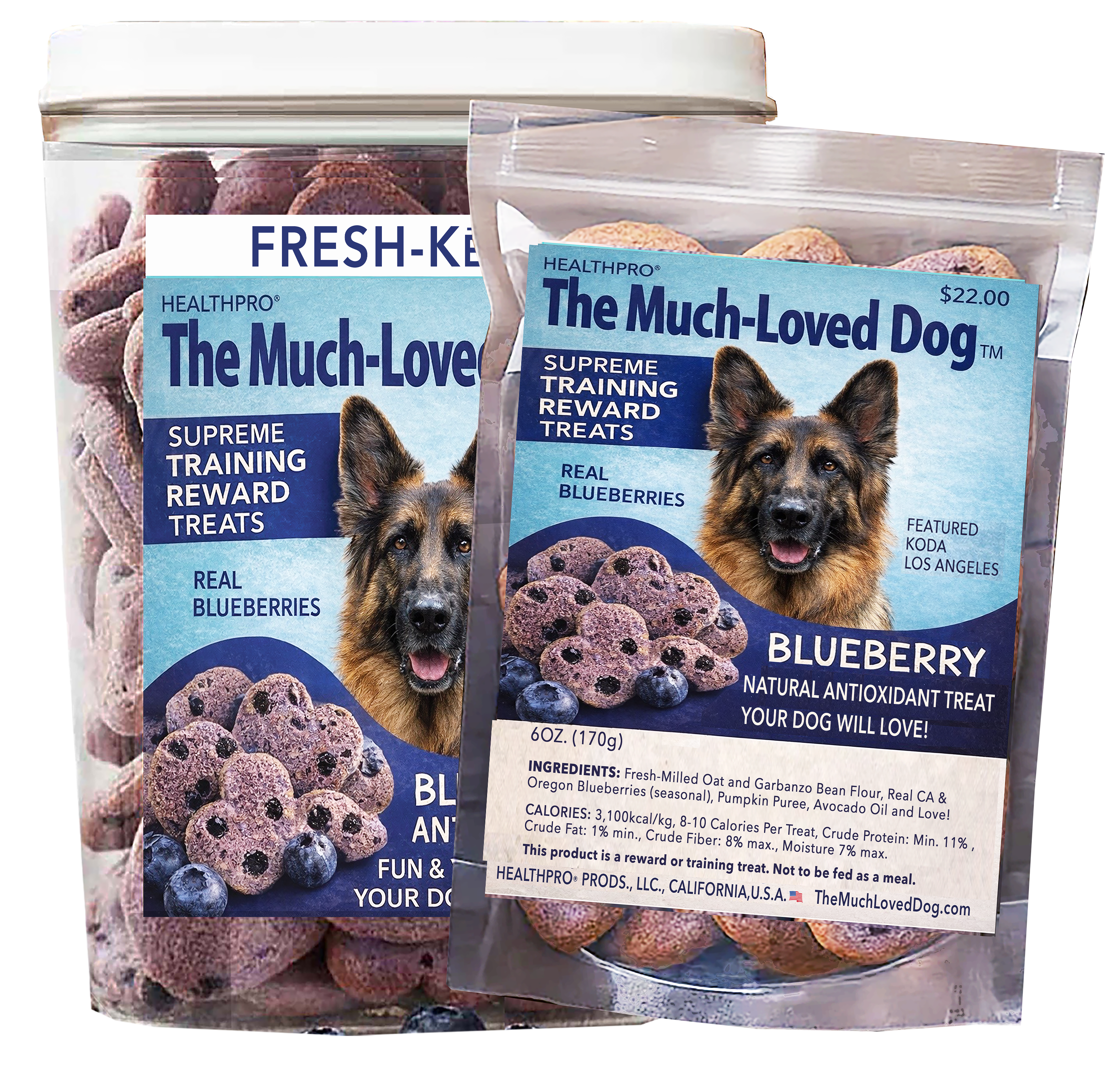 Blueberry Burst Dog Treats with Oat & Garbanzo Bean Flour