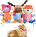Plush Squeaky Dog Toy Set – Dog, Fox, and Pig (3-Pack)