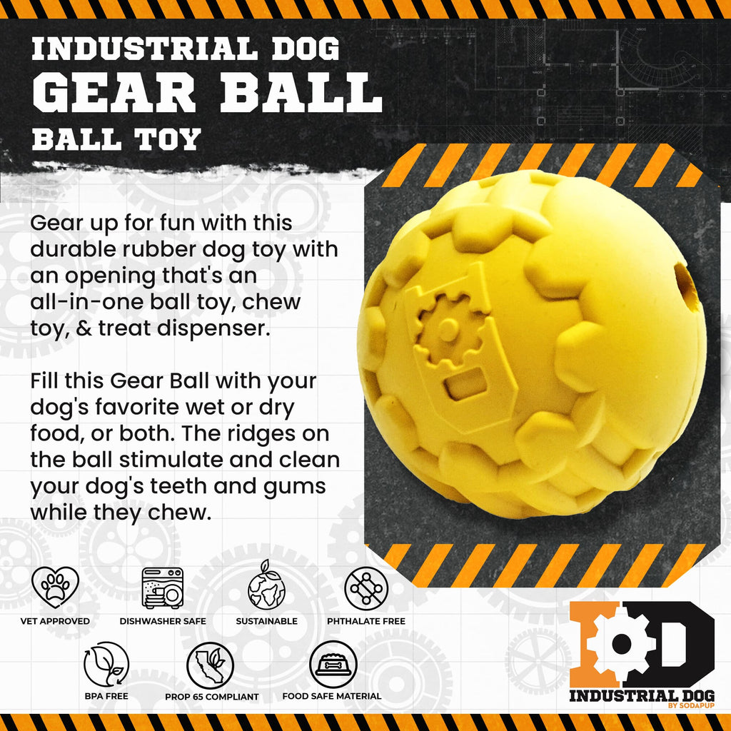 Industrial Dog Ball Ultra-Durable Rubber Chew Toy for Large Dogs