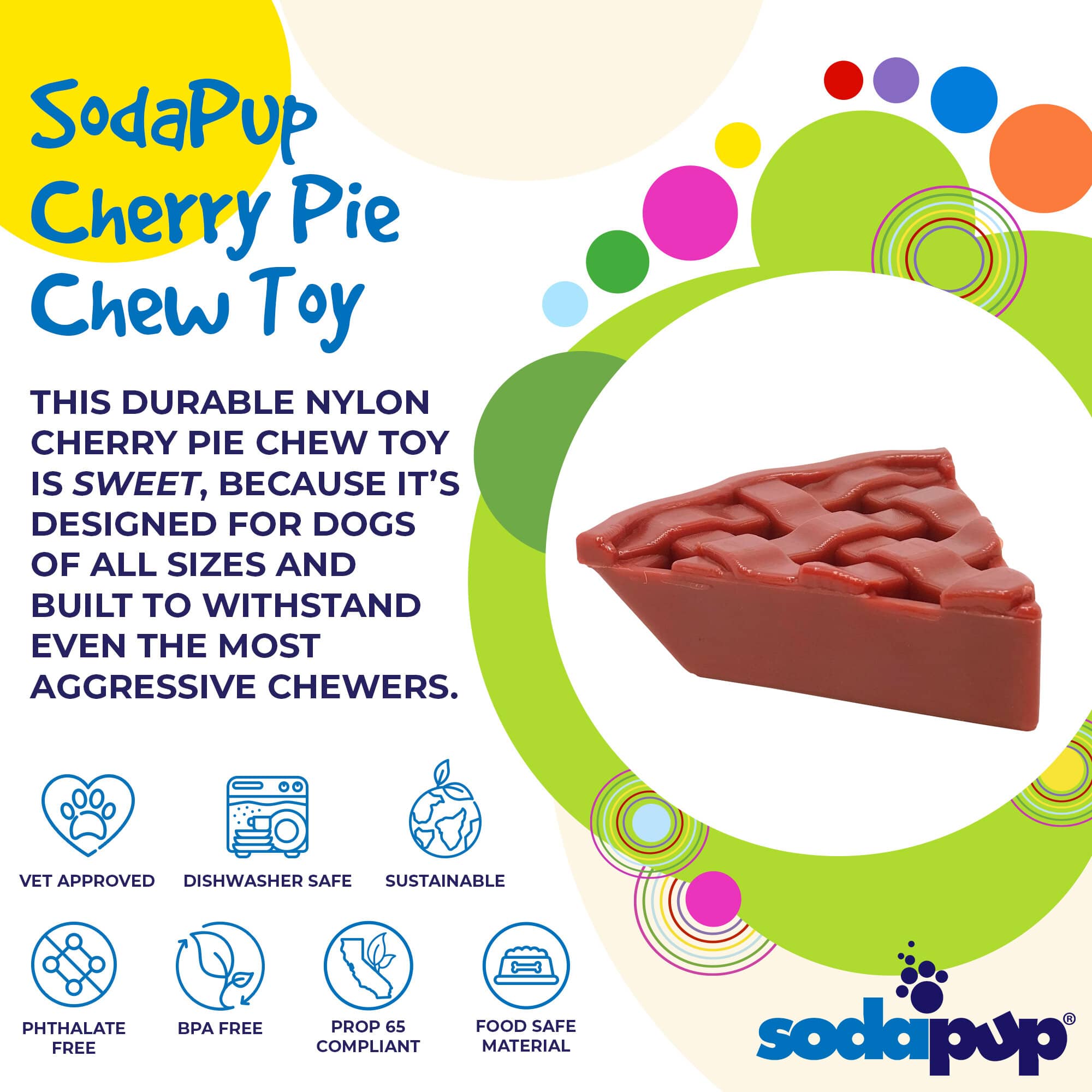 Cherry Pie Ultra Durable Nylon Dog Chew Toy & Treat Holder