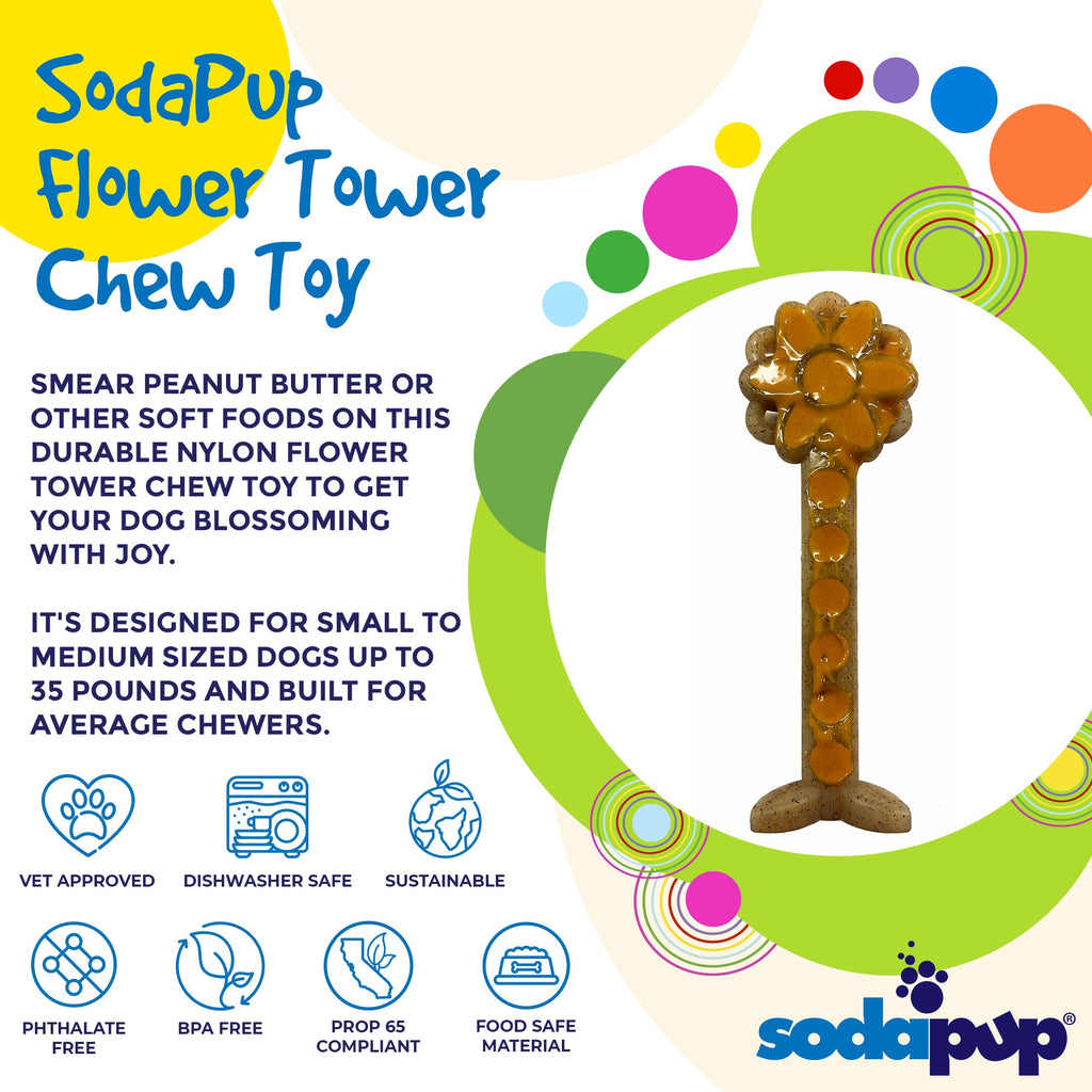 Flower Tower Nylon & Wood Chew Toy for Small Dogs