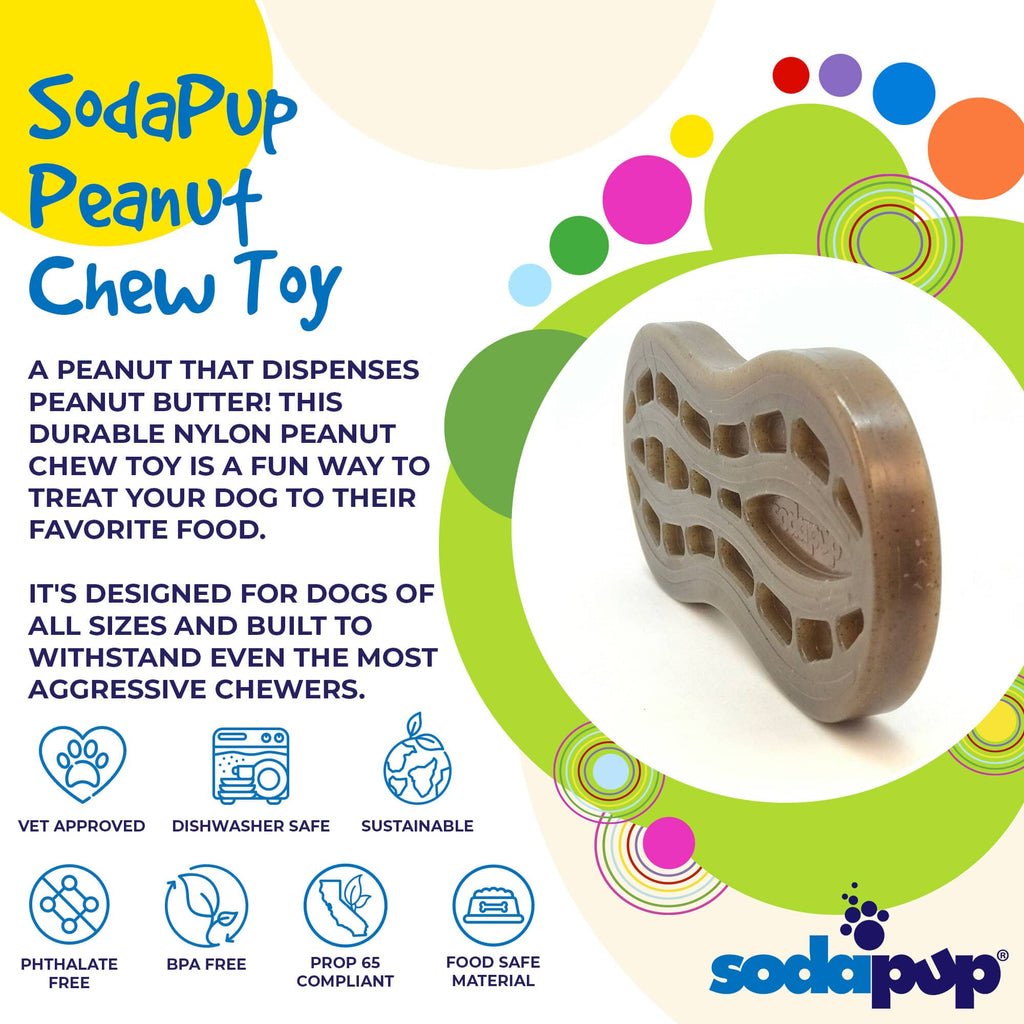 Peanut Nylon Dog Chew Toy for Aggressive Chewers, Large Breeds