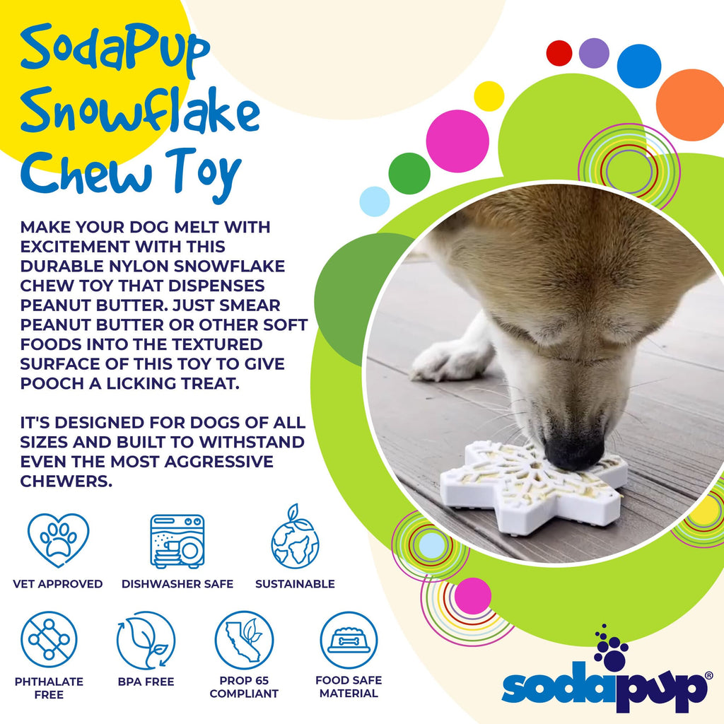 Snowflake Ultra Durable Nylon Dog Chew Toy with Treat Pockets