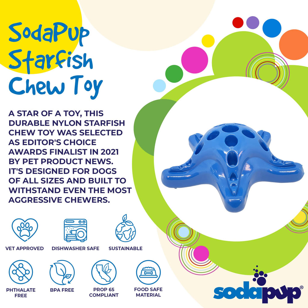Starfish Ultra Durable Nylon Dog Chew Toy with Treat Pockets