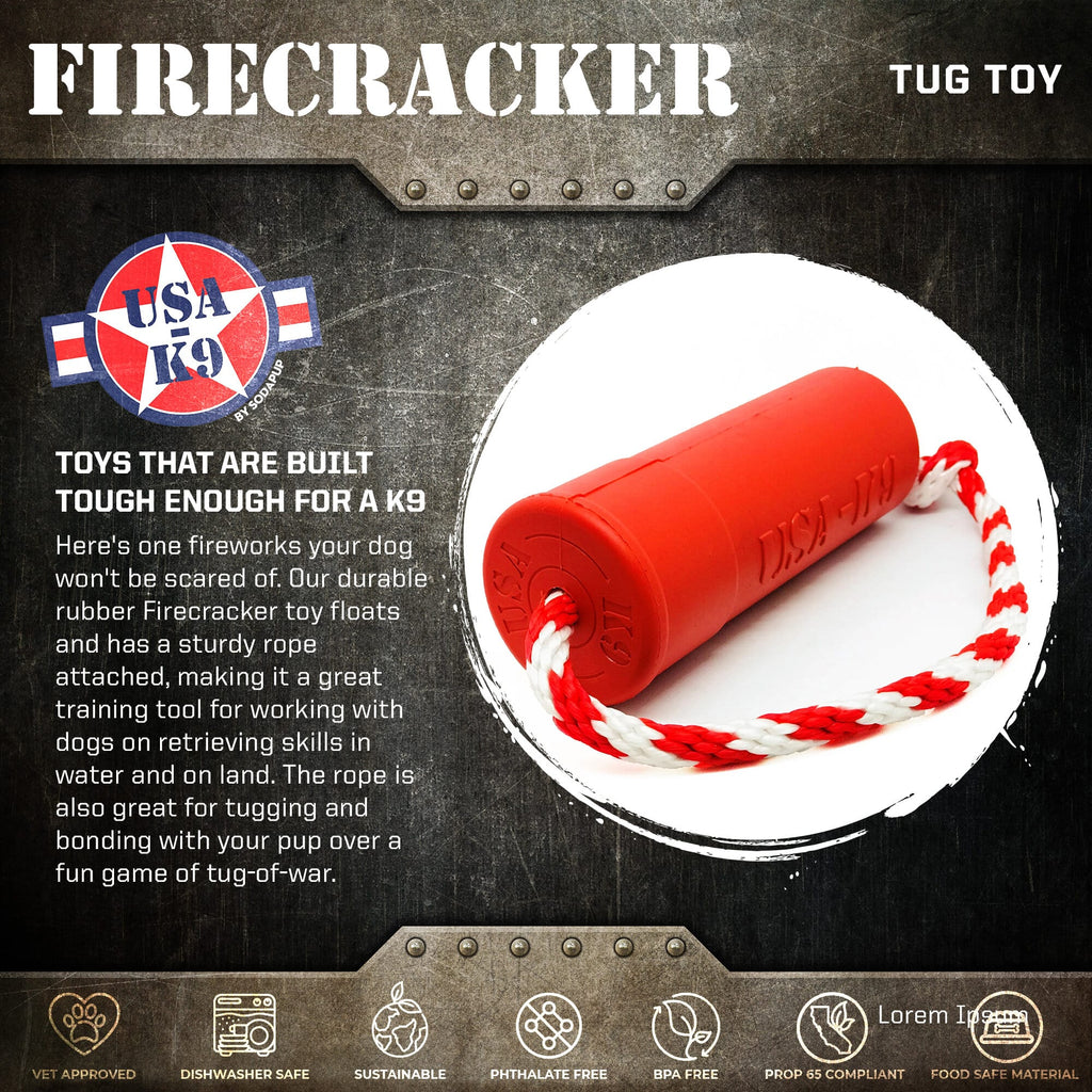USA-K9 Firecracker Durable Rubber Floating Dog Training Dummy