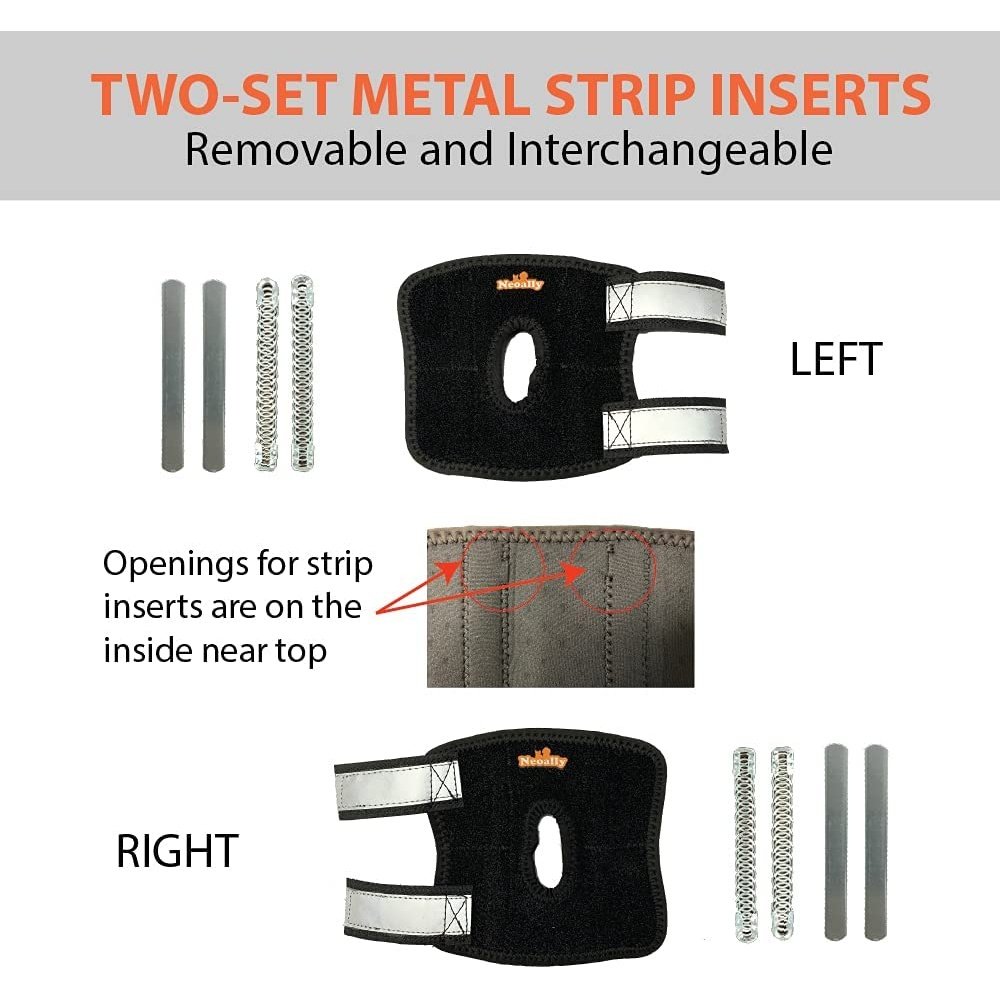 Rear Leg Hock Braces for Dogs, Pair with Removable Metal Inserts