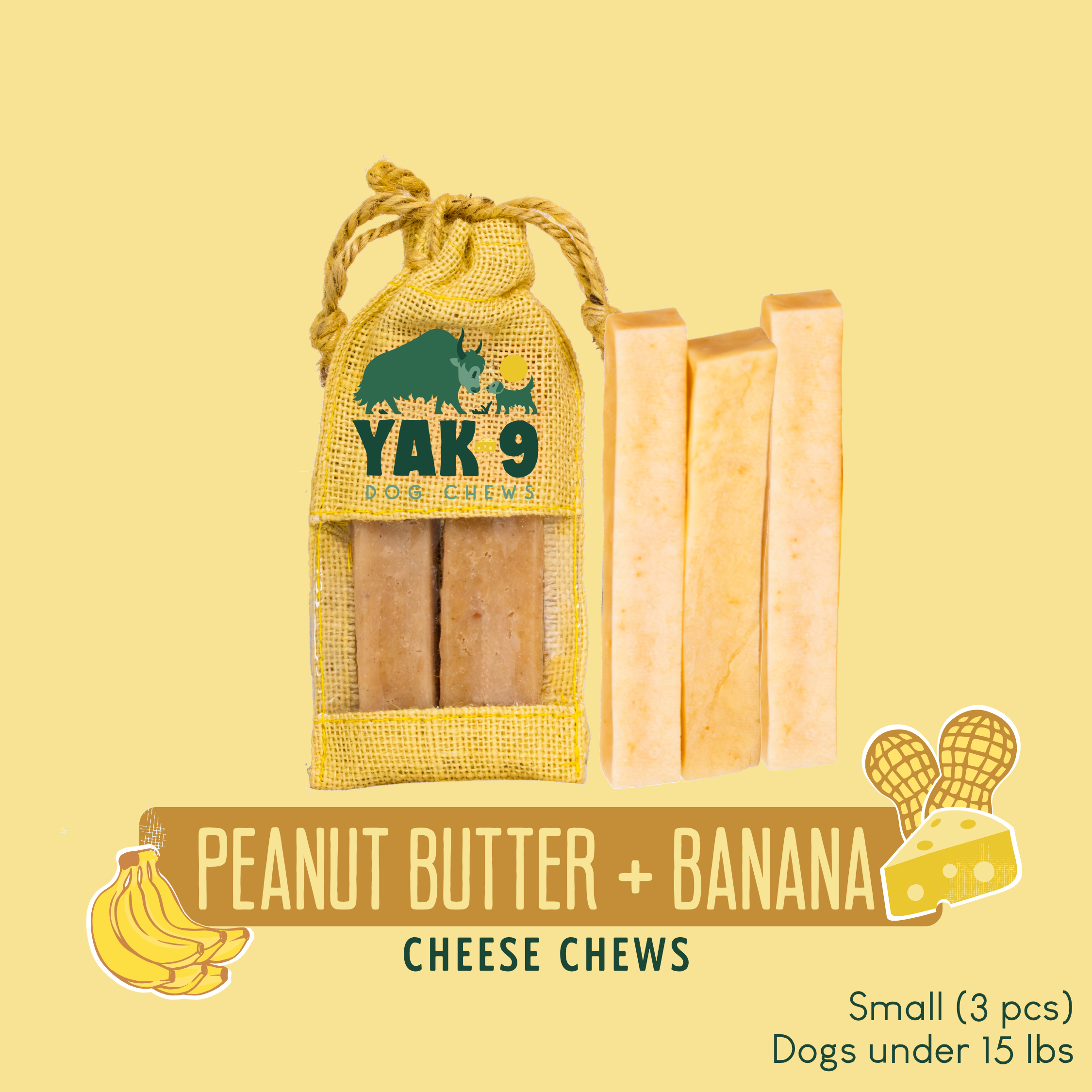 Organic Banana & Peanut Butter Dog Chews