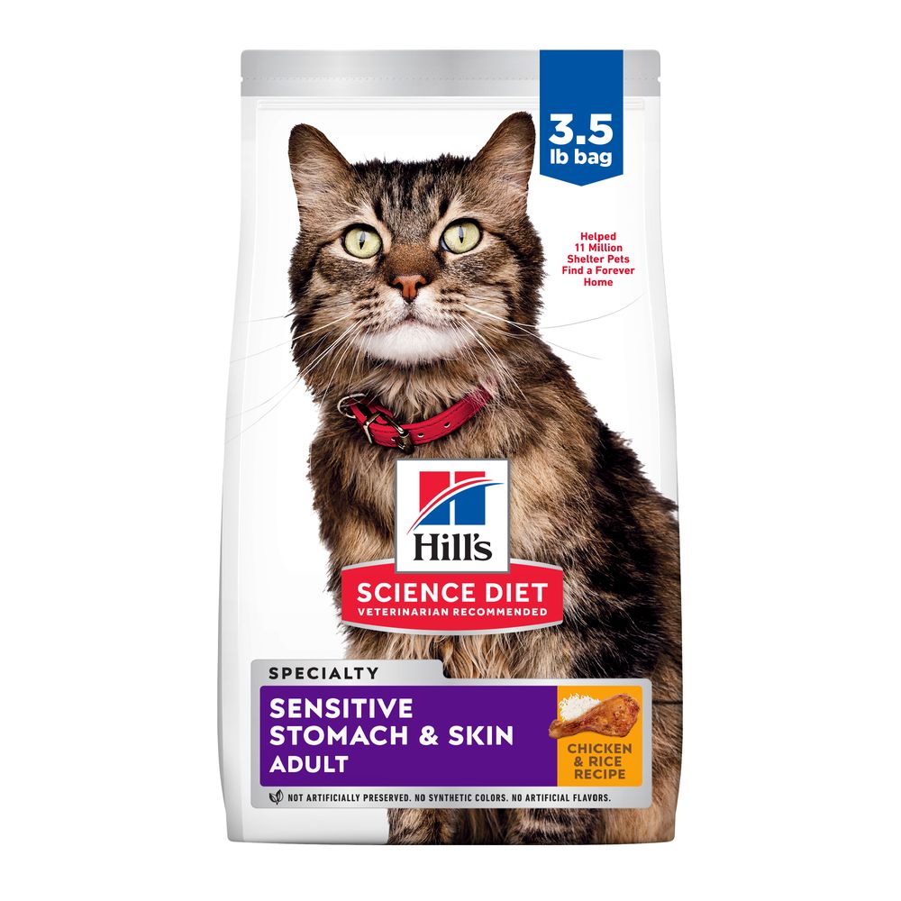 Dry Cat Food for Sensitive Stomachs and Skin, Adult Formula
