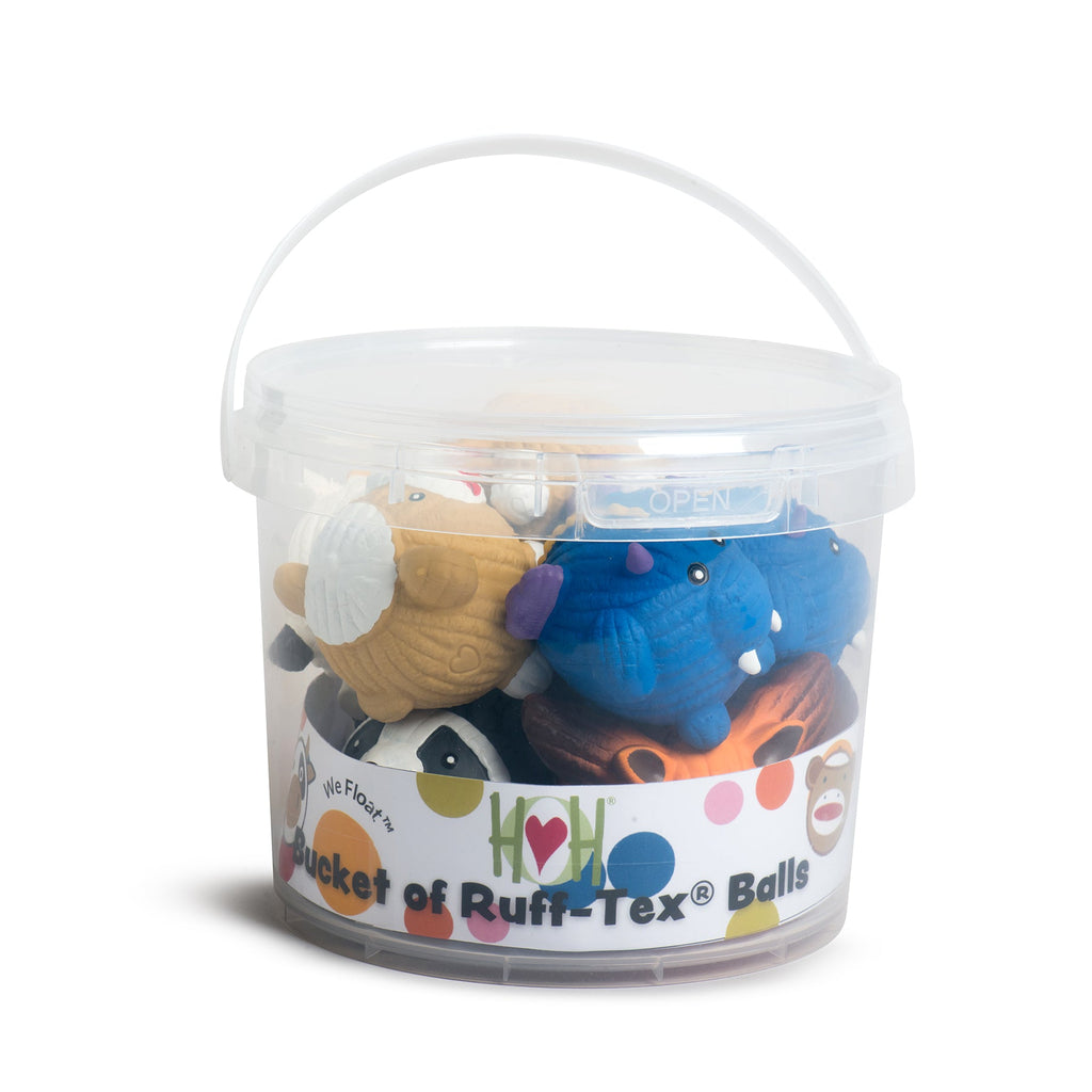 Bucket of Ruff-Tex Balls Dog Toy Set, 10-Pack, Small
