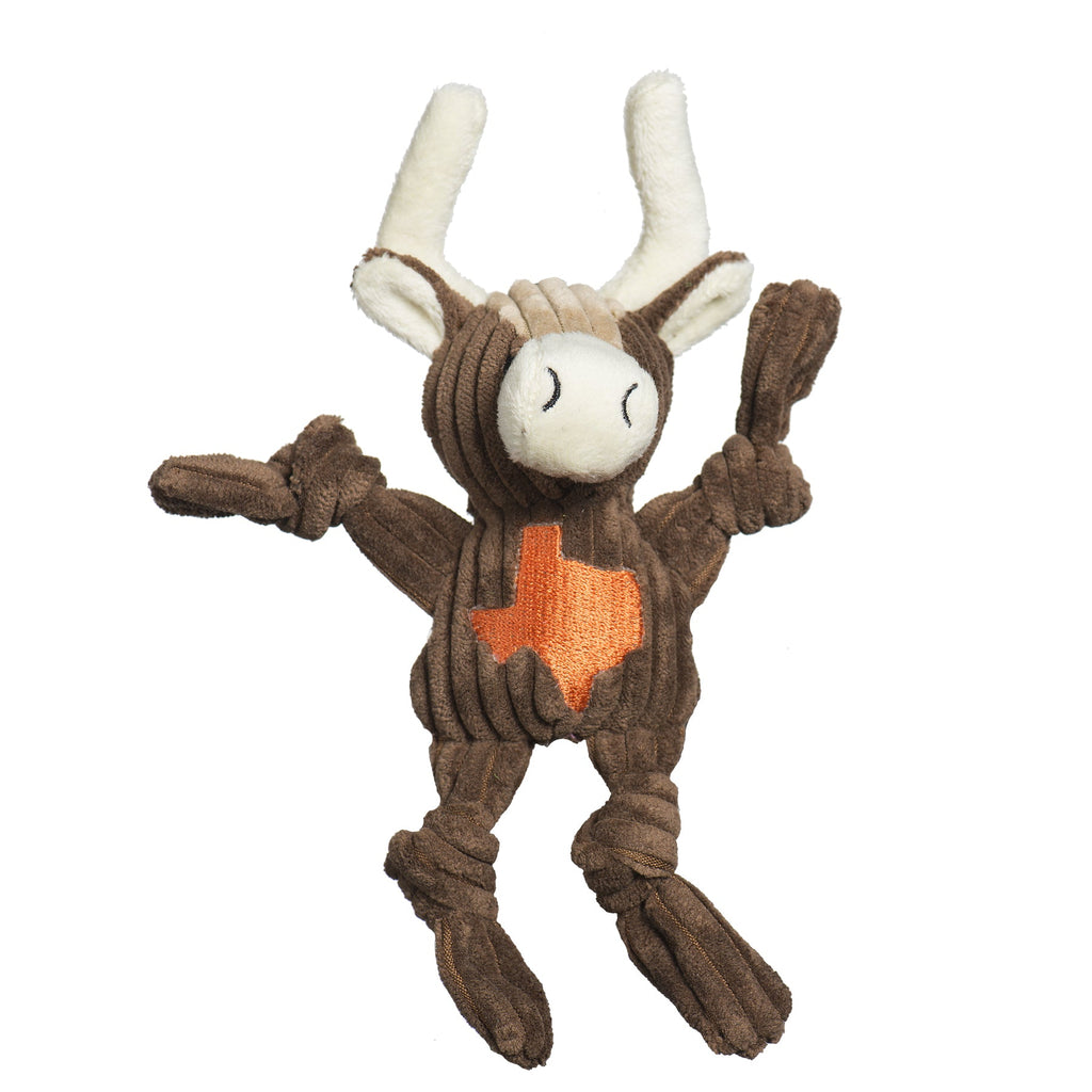Texas Plush Dog Toy with Knotted Limbs and Squeakers
