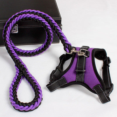 Dog Chest Harness and Leash Set, Durable Nylon, Multiple Sizes