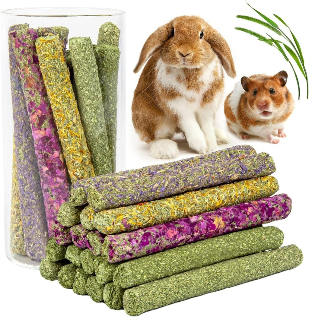 Timothy Hay Sticks Variety Pack for Small Pets, 32 Pieces