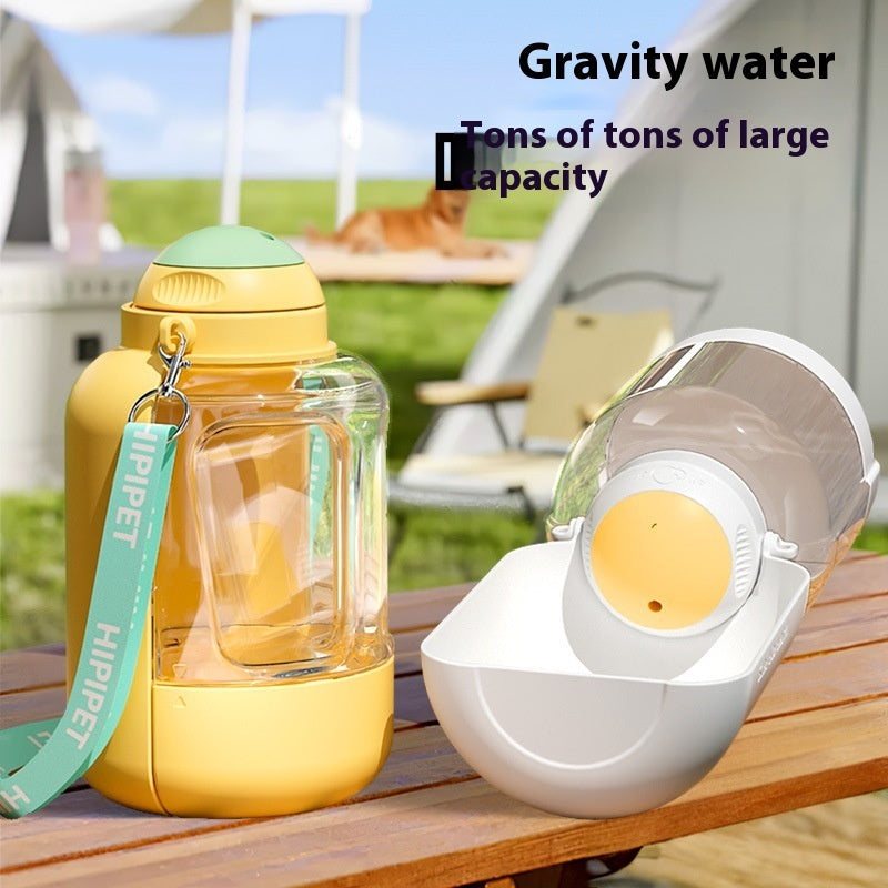 2-in-1 Dog Water Bottle and Food Container, 1000ml Capacity