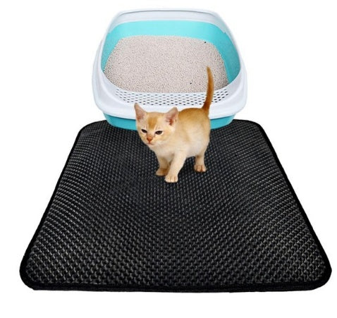 EVA Cat Litter Mat – Waterproof, Foldable, Black or Grey, S–L