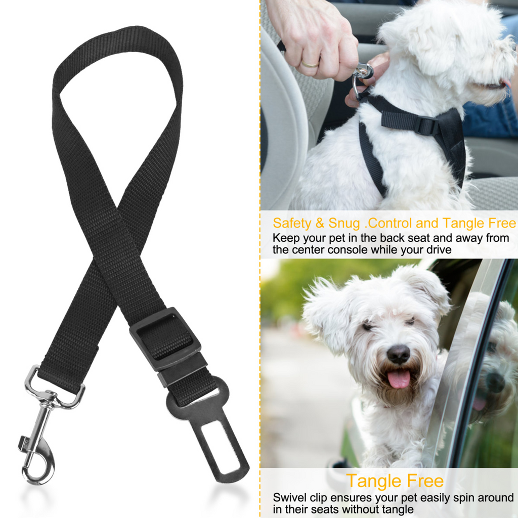 Adjustable Pet Seat Belt Leash, Pack of 2 – For Dogs & Cats
