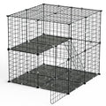 2-Tier Indoor Cat Cage Playpen with Climbing Ladder and Doors
