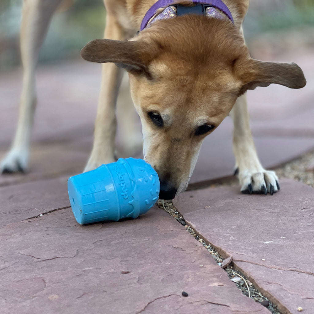 Ice Cream Cone Dog Chew Toy & Treat Dispenser, Large, Natural Rubber