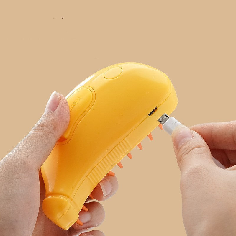Rechargeable Steam Pet Brush for Cats and Dogs