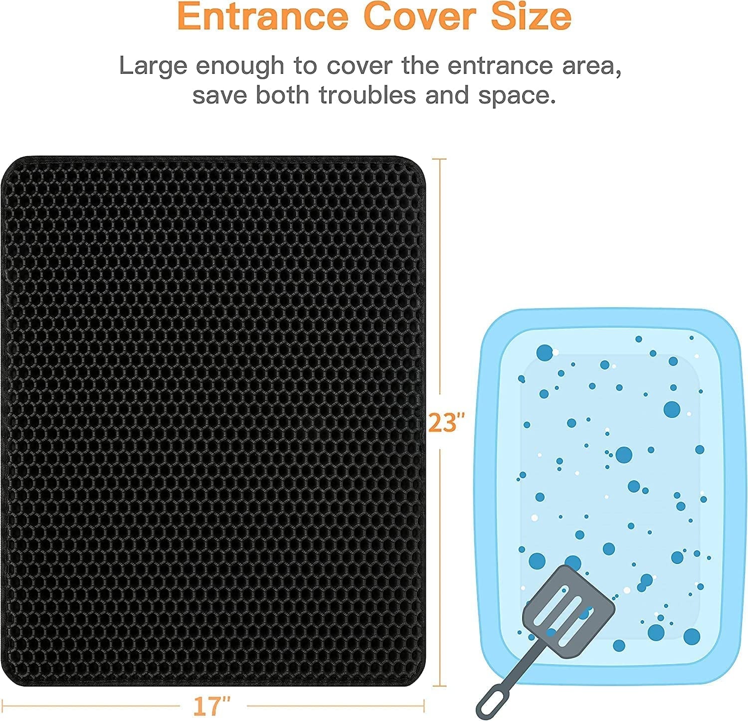 Large Honeycomb Cat Litter Mat – Soft, Waterproof, Easy Clean
