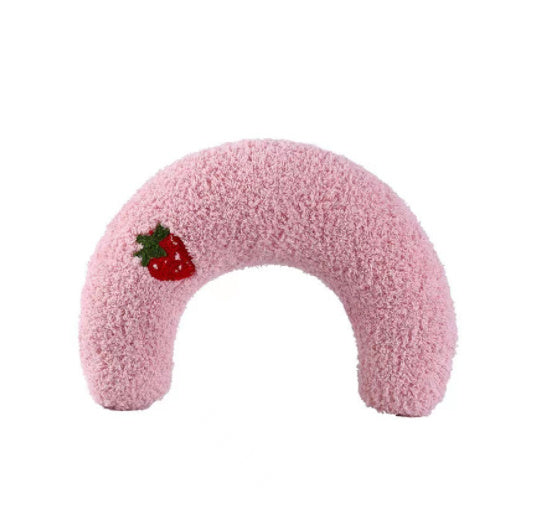 Plush Half-Donut Pet Bed for Cats and Small Dogs, 27 x 17 cm