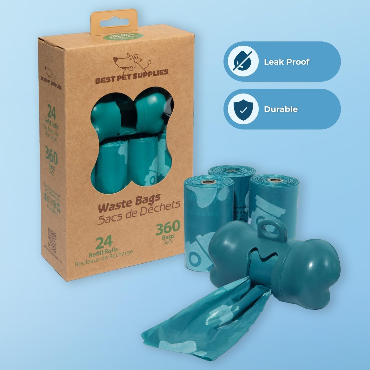 Dog Waste Bag Roll Replacements for Refuse Cleanup