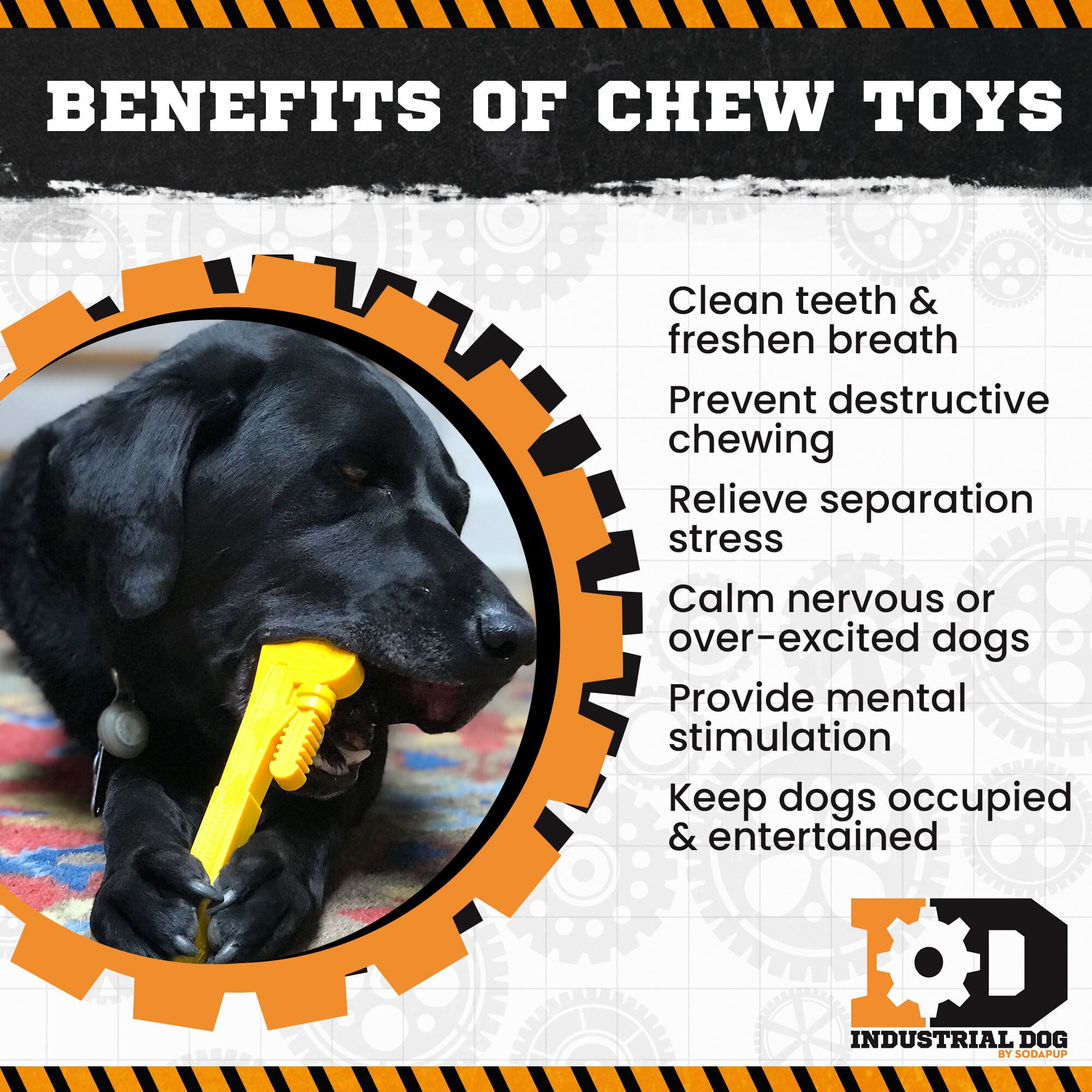 Pipe Wrench Nylon Dog Chew Toy – Durable Yellow Chew for All Dogs