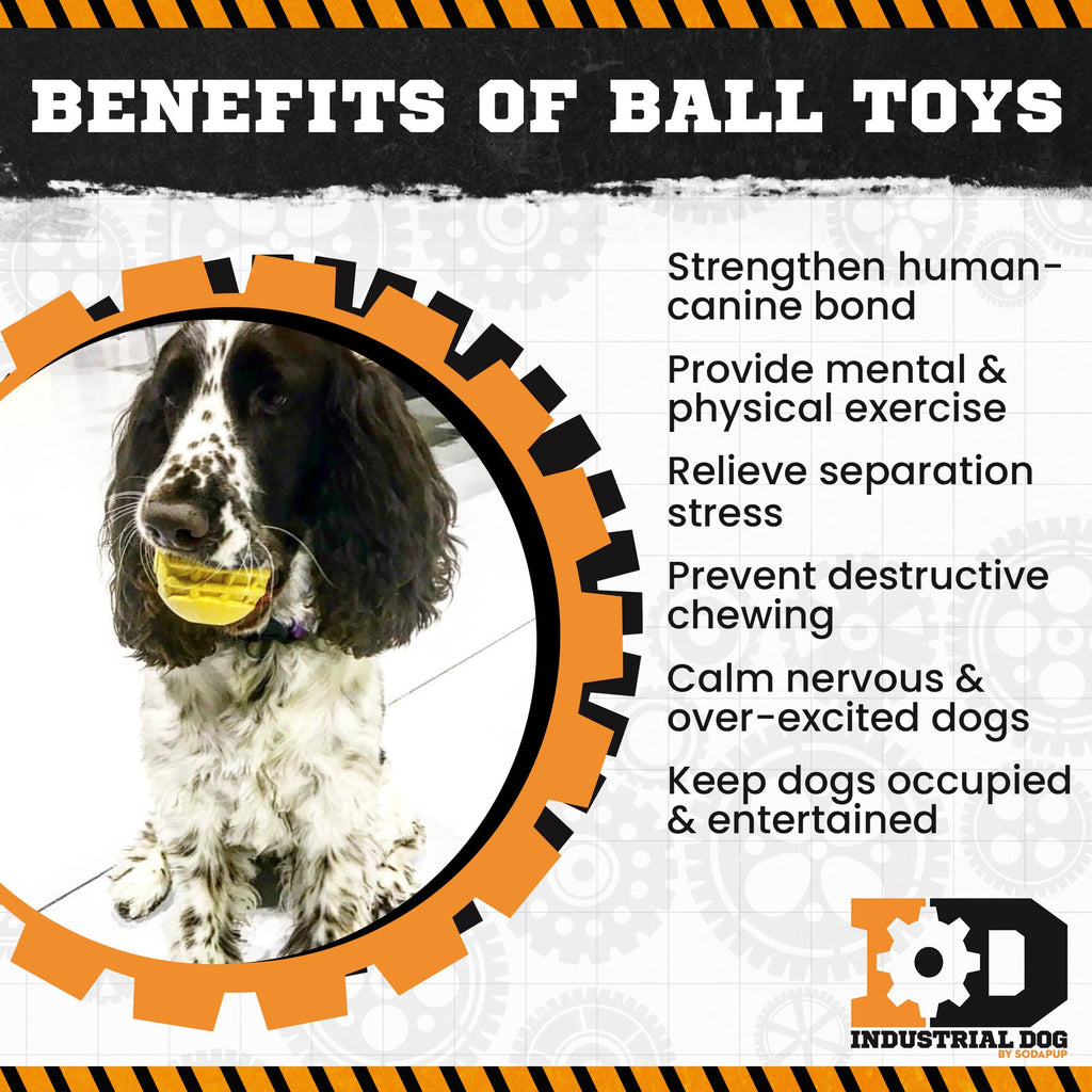 Industrial Dog Ball Ultra-Durable Rubber Chew Toy for Large Dogs