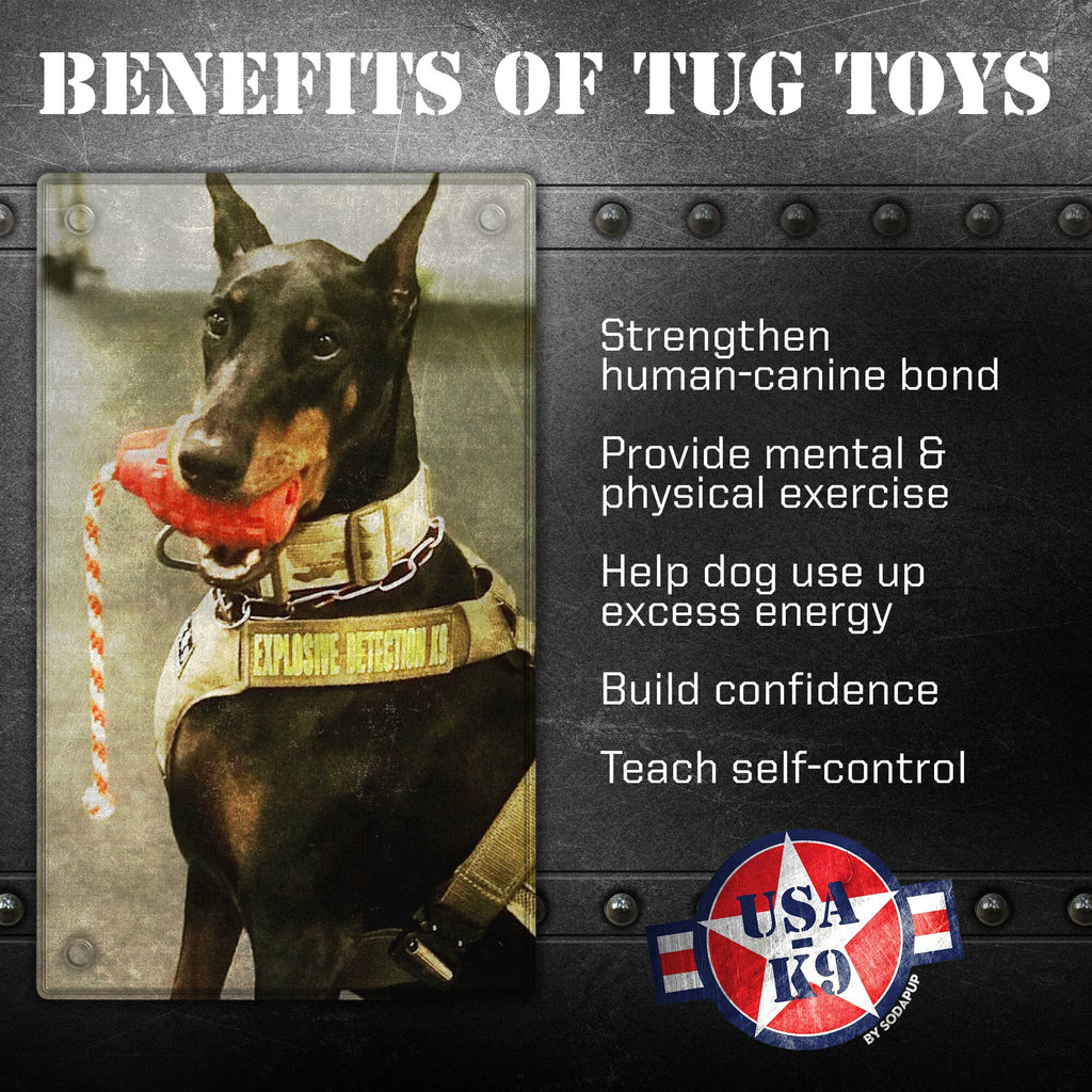 USA-K9 Grenade Dog Toy, Large, Steel Blue, 30–60 lbs
