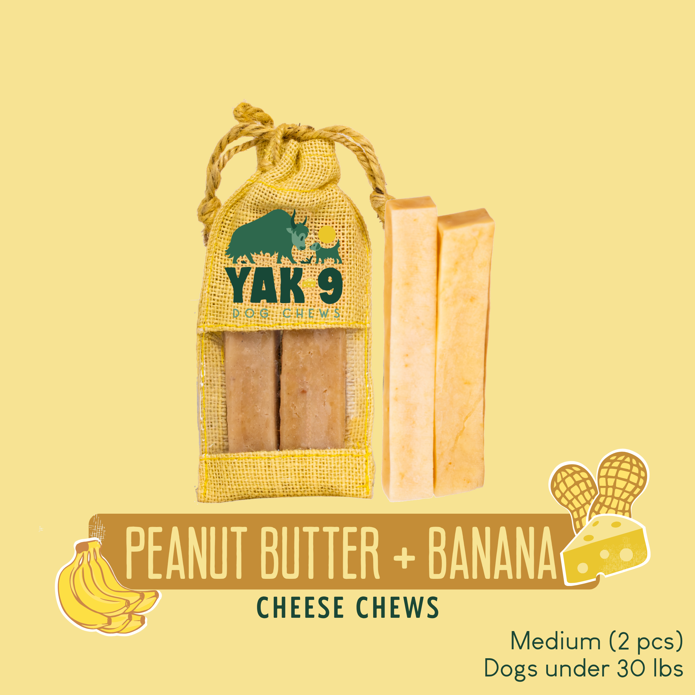 Organic Banana & Peanut Butter Dog Chews