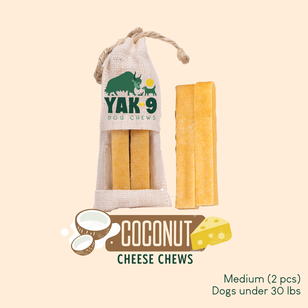 Coconut Cheese Dog Chews with Yak and Cow Milk