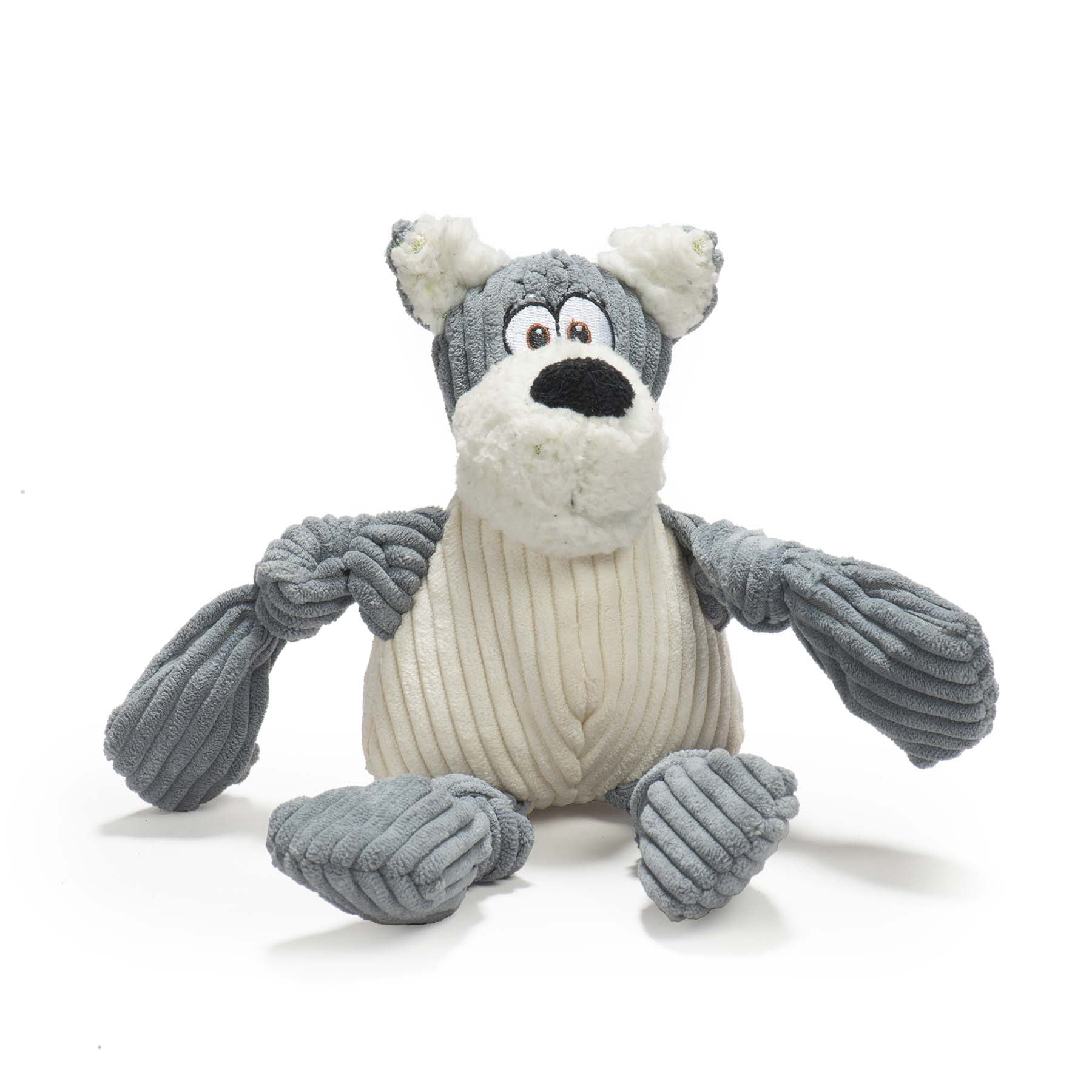 HuggleMutts Small Mixed-Breed Dog Plush Toy with 5 Squeakers