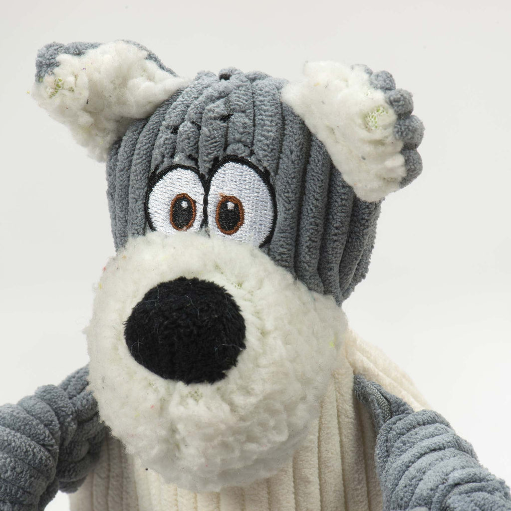 HuggleMutts Small Mixed-Breed Dog Plush Toy with 5 Squeakers