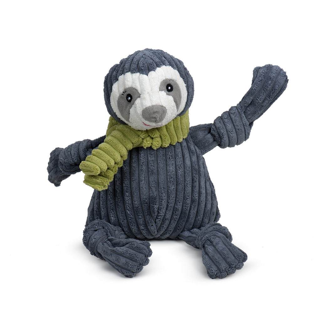 Seb Sloth Knottie Dog Toy with Green Scarf, 15-Inch
